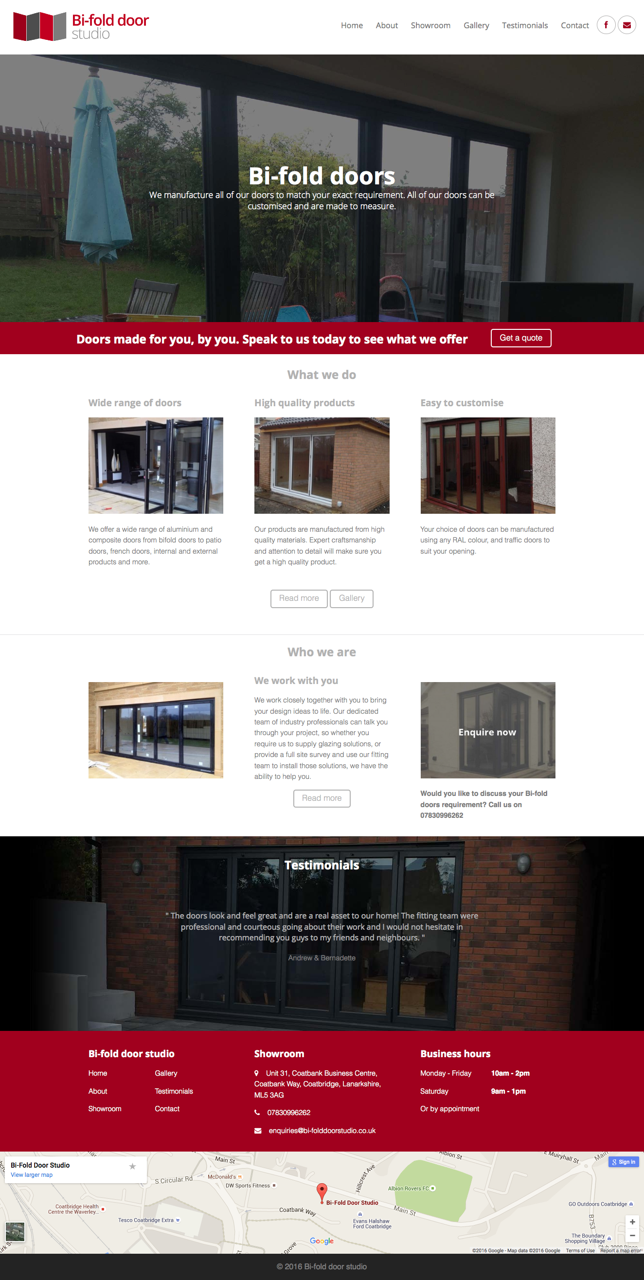 Bi-Fold Door website design