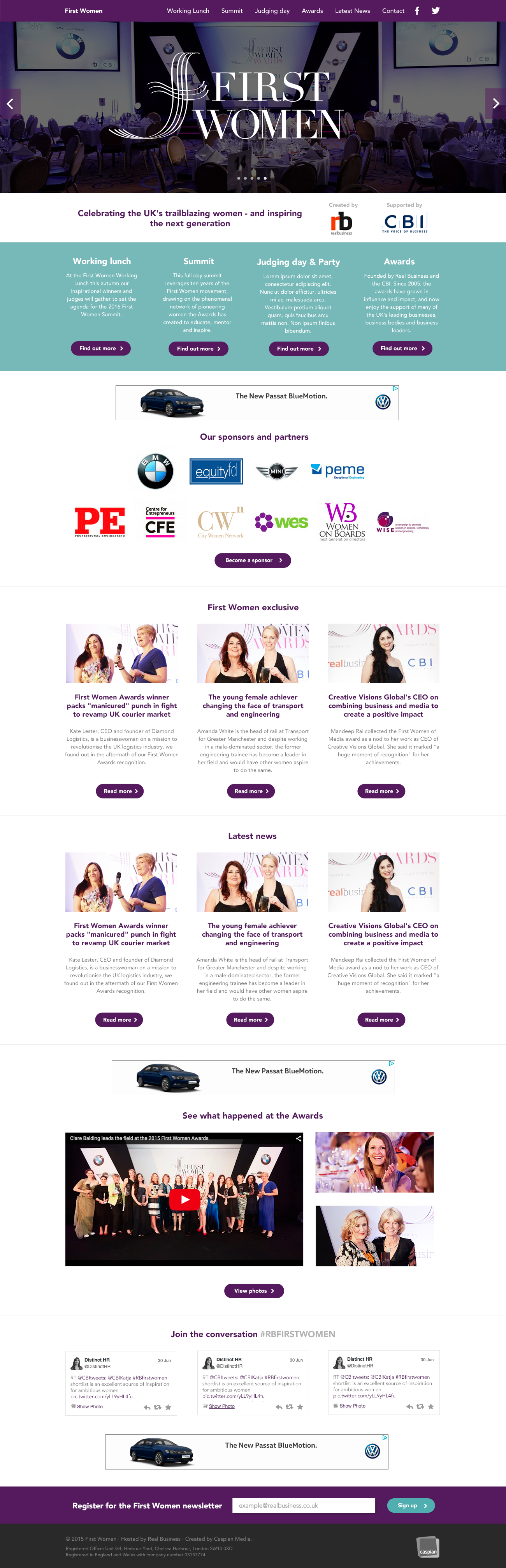 First Women website design