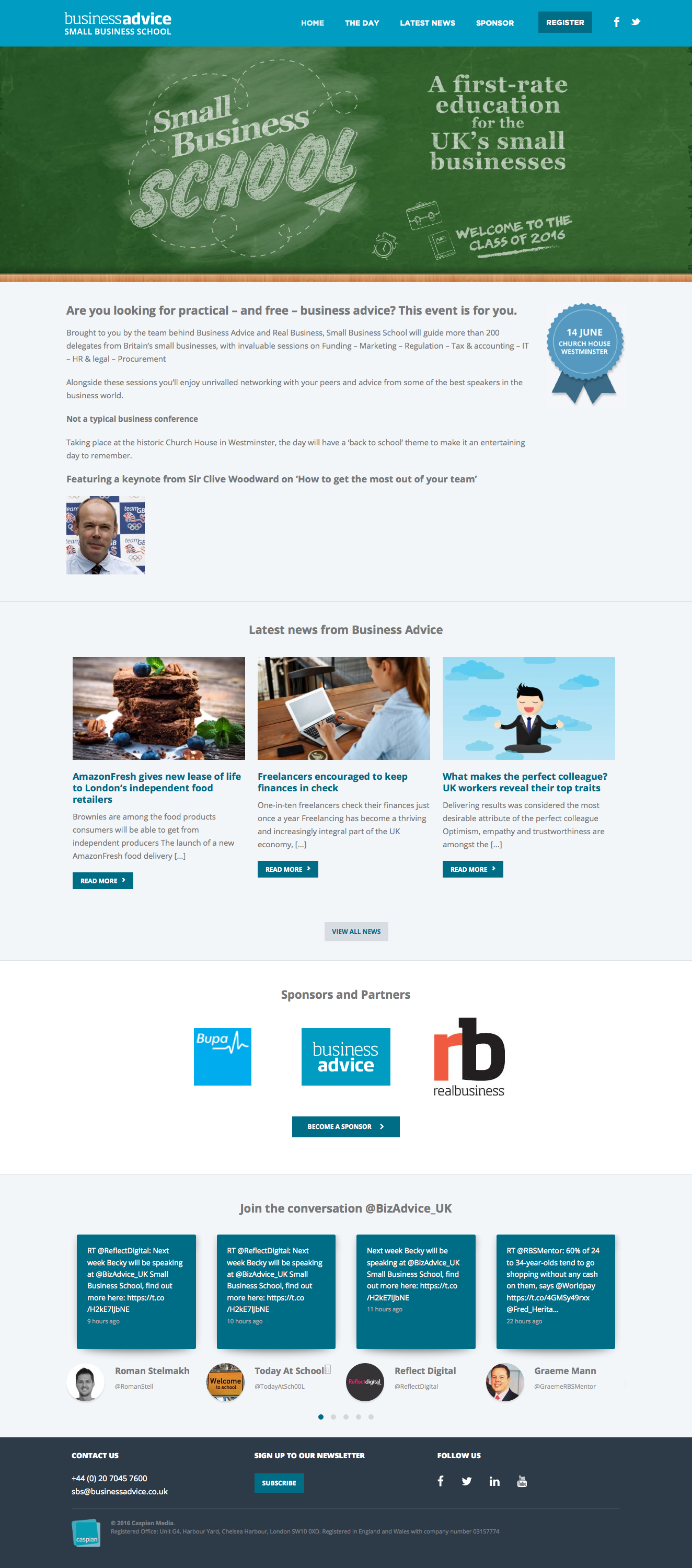 Small Business School website design