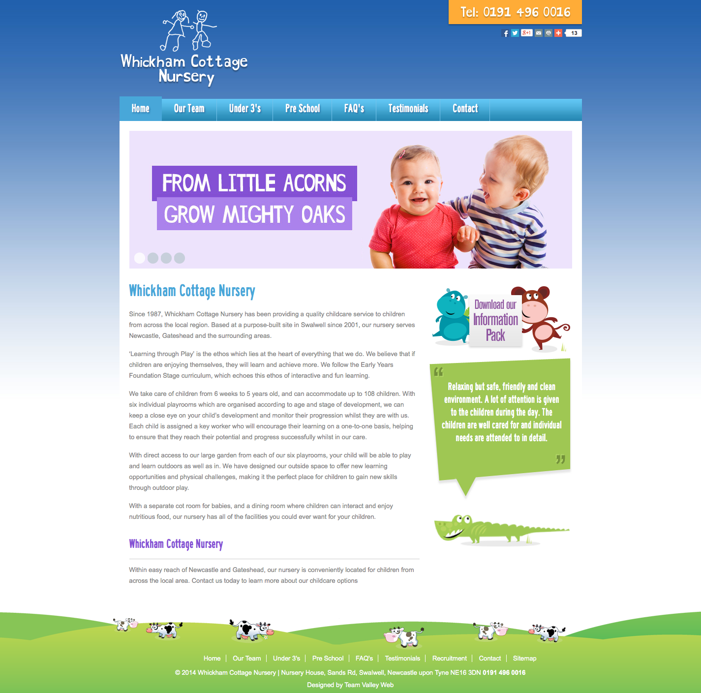 Whickham Cottage Nursery website design
